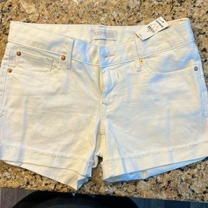 White denim shorts
